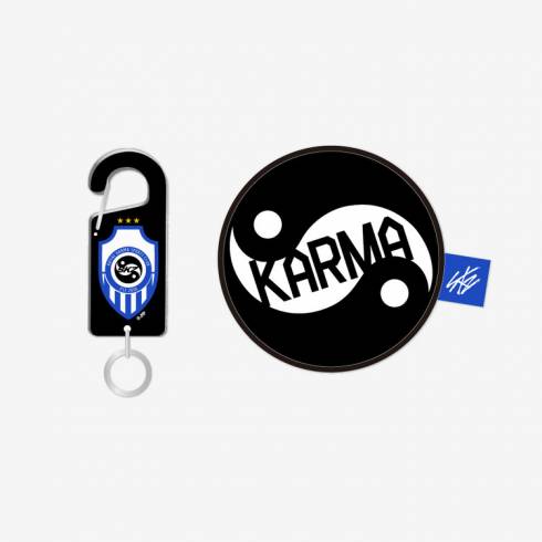[PRE-ORDER] STRAY KIDS
THE 4TH ALBUM 'KARMA' POP UP STORE MD - ACRYLIC CARABINER & BALL POUCH