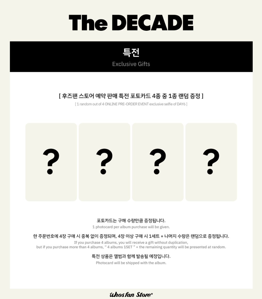 [PRE-ORDER] DAY6 - 4TH ALBUM 'The DECADE' (SIX ON THE DICE VER. / CITY ...