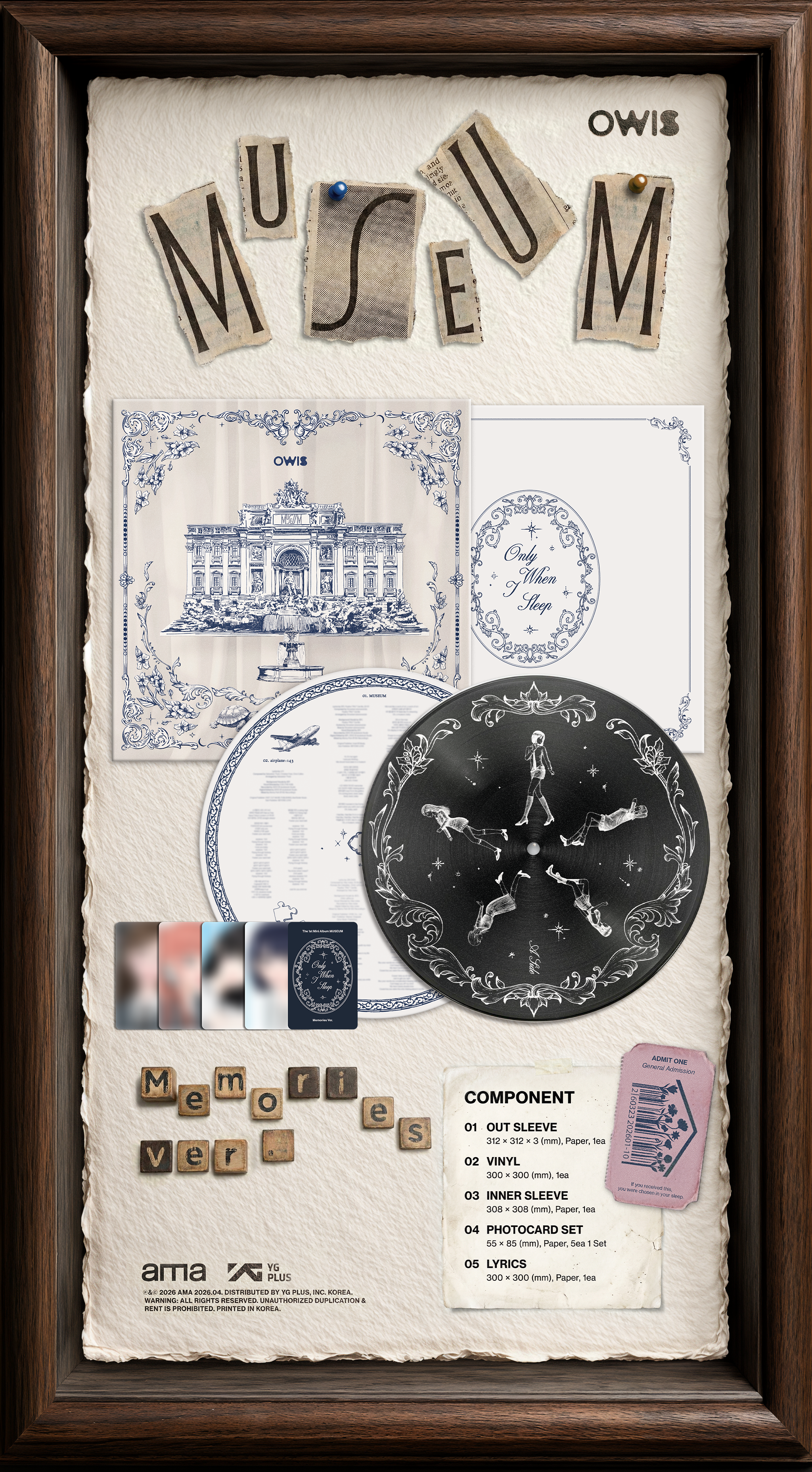 owis the 1st mini album museum memories version lp